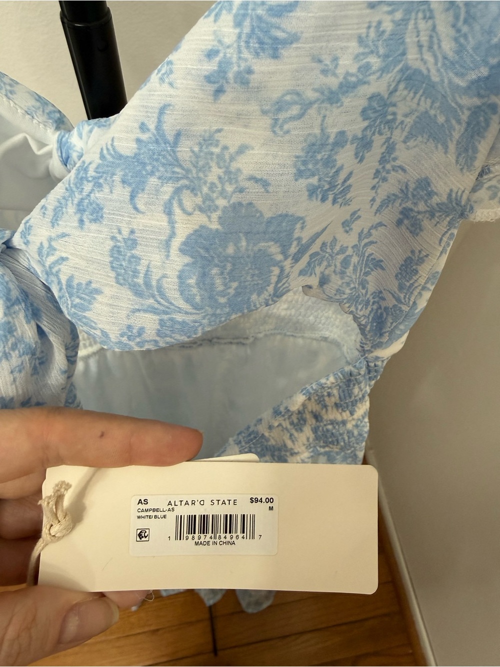 Altar'd State Light Blue Floral Ruffle-Sleeve Maxi Dress - Picture 5 of 5